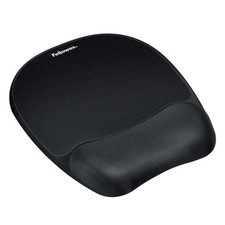 Fellowes Gel Wrist Rest/Mouse Pad, Fabric, Black True,