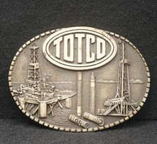 WC05137 COOL VINTAGE 1981 TOTCO OIL GAS SERVICES SOLID BRASS BELT BUCKLE