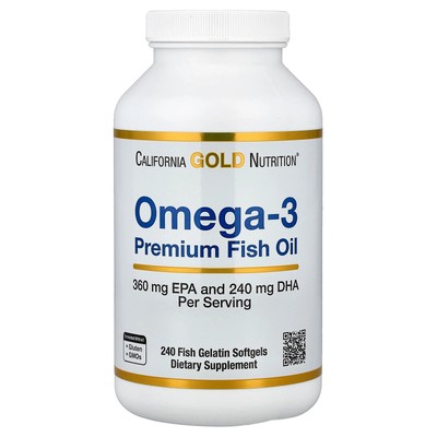 Omega-3, Premium Fish Oil, 240 Fish Gelatin Softgels