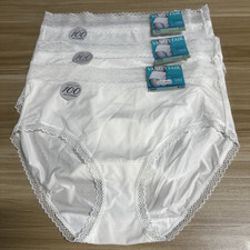 3 Vanity Fair Flattering Lace Brief 13281 Coconut White Size 8 XL NWT