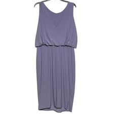 ASOS Midi Dress Lavender Size 12 V Neck Sleeveless Drape Elastic Waist