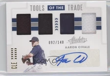 2020 Absolute Tools of the Trade 4 Swatch Signatures Aaron Civale Rookie Auto RC