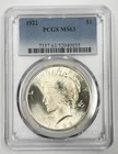 1922-P $1 Peace Dollar PCGS MS63 90% Silver Philadelphia US Coin - LUSTER!