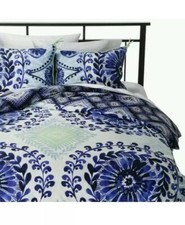 Boho Boutique Purple /green Trim Haze Twin /Sham Set Duvet Cover New