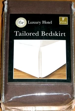 LEVINSOHN LUXURY HOTEL TAILORED BED SKIRT BROWN FULL DROP 14 IN
