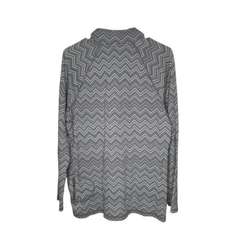Pullover gris estampado Chevron XXL Eddie Bauer para mujer 1/4 cremallera más como un M/L - Imagen 4 de 4