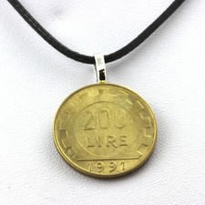 Collier pièce de monnaie Italie 200 lires