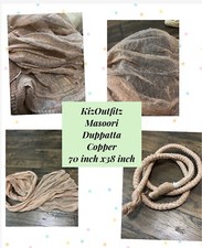 Ethnic Rope Chun Dupatta Plain Scarf Stole Fancy Wrap Chunni Rose Gold