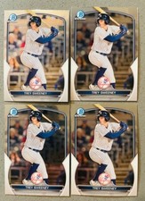 4 Lot 2023 Bowman Chrome Prospects Baseball #BCP-119 Trey Sweeney Base Yankees