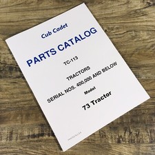 International Cub Cadet 73 Lawn Tractor Parts Manual Catalog Assembly Schematic