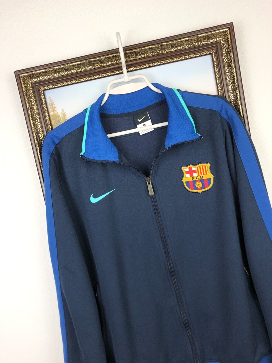Nike FC Barcelona Football Jacket Soccer Track Top Mens Zip Rare