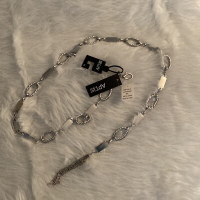 NWT! Silver chain belt 43” long With Tassel Apt. 9 - M/L | eBay display picture 1