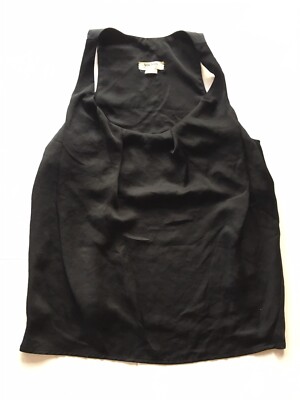 ACNE JEANS Black Sleeveless Blouse Gathered Top Sz 36 Silky Pullover