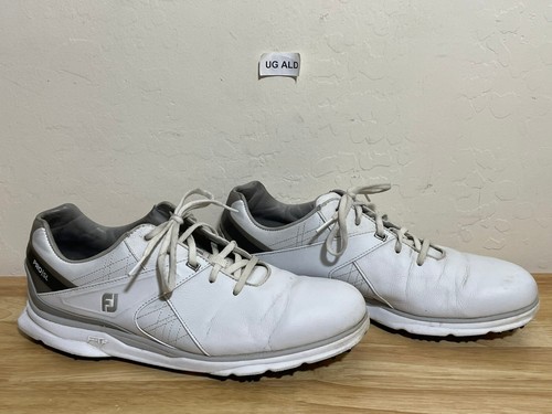 Zapatos de golf Footjoy FJ PRO SL de cuero blanco sin clavos talla 11 53804 para hombre - Imagen 3 de 8