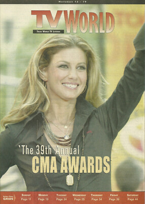TV WORLD Magazine Nov. 13-19 2005 Faith Hill 39th Annual CMA Awards Brad Paisley