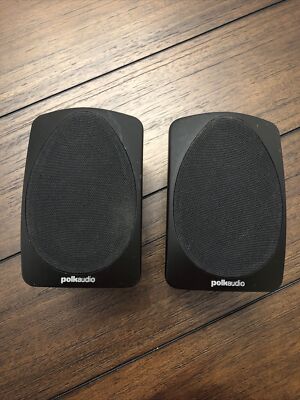 Polk Audio RM6000BD Black Satellite Surround Speakers With Wall Mounts 