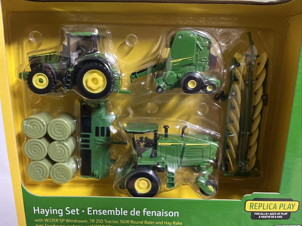 2024 1:64 ERTL John Deere Haying Set 7R 250 561R W235 Hay Rake NEW!! - Image 2 of 2