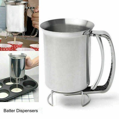 1x Edelstahl Pancake Batter Dispenser Kuchen Dispenser Teig Creme Trichter DE
