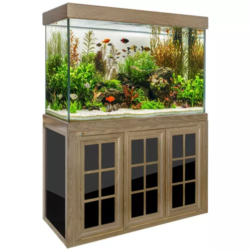 AD 145 Gallon Tempered Glass Aquarium Darkwood