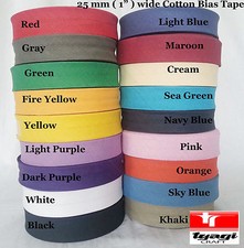 1" (25MM) COTTON BIAS BINDING BUNTING QUILT SEWING EDGING TRIMMING CRAFT TAPE