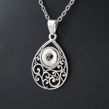 SMALL SNAP * SWIRL Necklace Snap Charm Button 12mm Interchangeable Jewelry