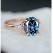 Alexandrite 4.50 carat ring 925 Sterling Silver Handmade gift Ring Size 7 US