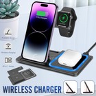 Wireless Charger 15W Fast Charging Station Pad for Apple Watch iPhone AirPods