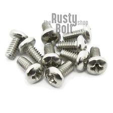 #2-56 x 3/16", Phillips Pan Head Screws, A2 304 18-8, Stainless Steel