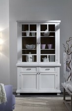 CREDENZA DISPENSA VETRINA LEGNO MASSELLO COUNTRY DESIGN SPAZZOLATO