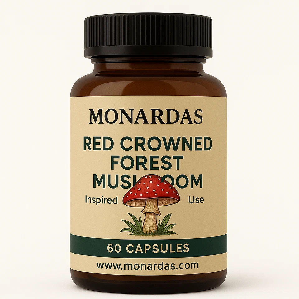 Red Crowned Forest Mushroom by MONARDAS