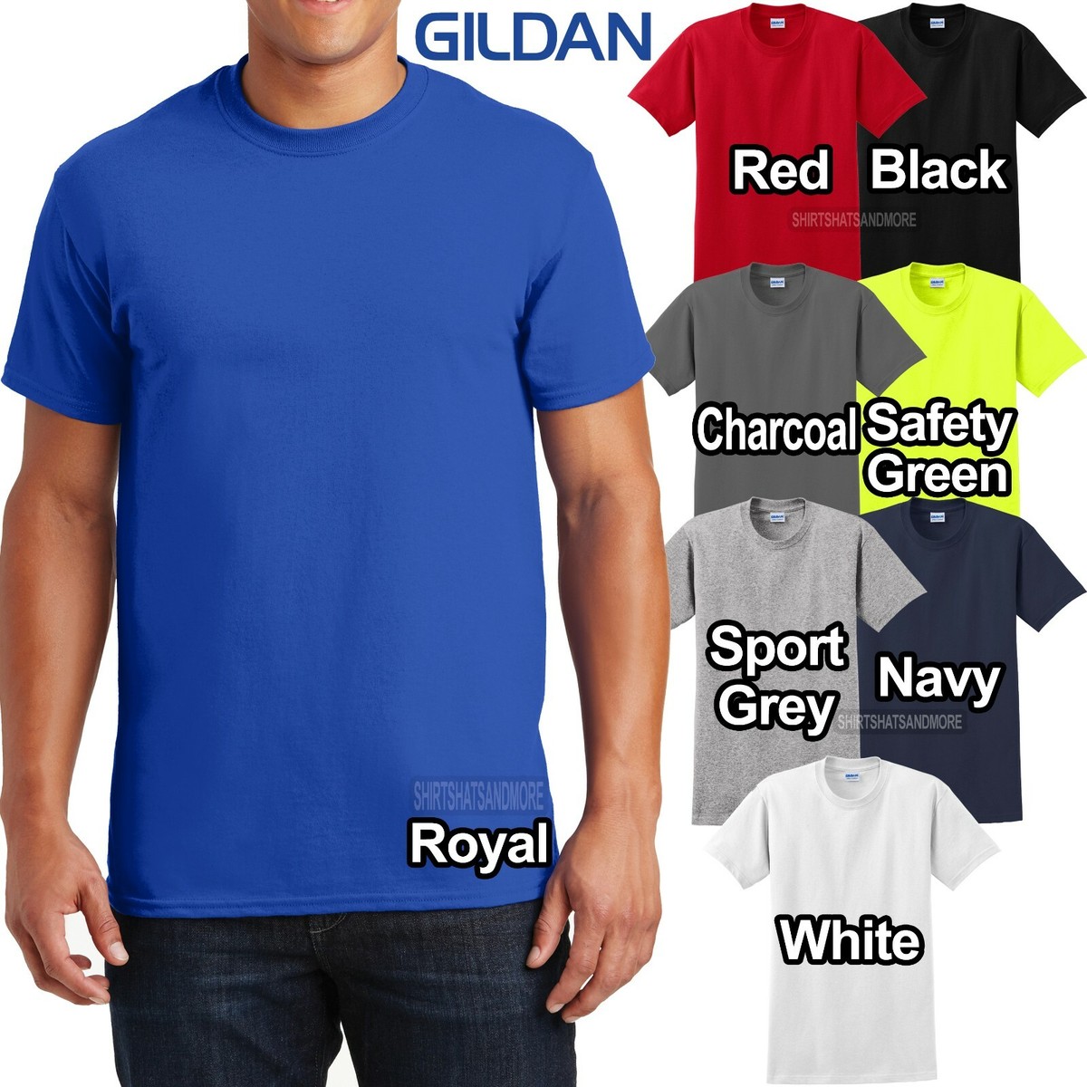 Gildan Big and Tall Mens T-Shirt SIZES: L-5XL TALL SIZES LT, XLT