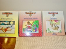 Vintage 1985 Worlds of Wonder 3"TEDDY RUXPIN" Books LULLABIES AIRSHIP CHRISTMAS