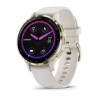 Garmin Venu 3S Soft Gold Watch Steel Ivory Case and Silicone Band 010-02785-04