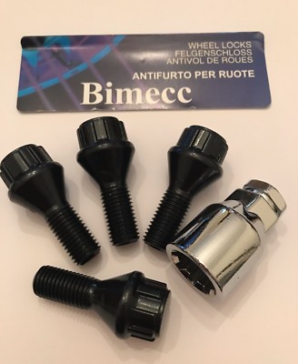M12X1.5 SCHLOSSSCHRAUBEN SCHWARZ 29mm GEWINDE BIMECC ALUFELGEN 60 GRAD BMW 72.6