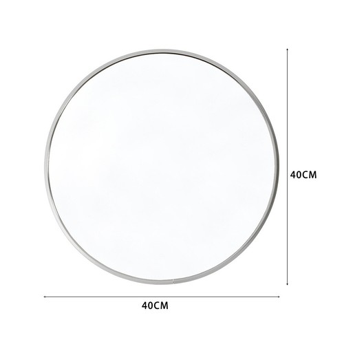 40/80cm Round Wall Mounted Bathroom Mirror Makeup Dressing Mirror Silver Frame - Picture 7 of 10
