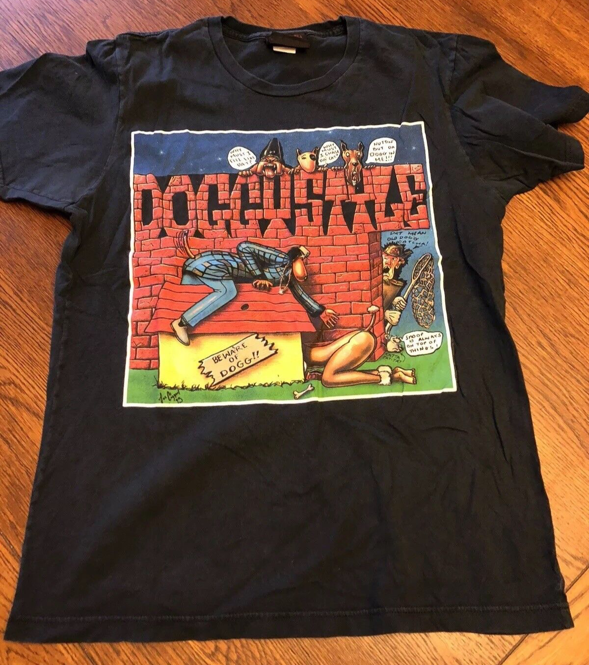 FILA T shirt nera con grafica nera Snoop Dogg Style 2005 Deathrow Records taglia M