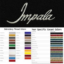 Acc 1965-1970 Chevrolet Impala Custom Impala Script Logo 4pc Loop Floor Mats