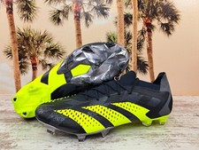 Adidas Predator Accuracy.1 Low INJ FG Black Yellow Soccer Cleats Men  s Size 6.5