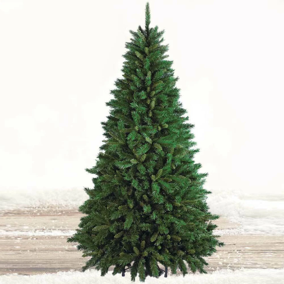 Albero Di Natale 210cm New Tiffany Super Folto 1078 Rami Pino Verde Base a Croce - Immagine 2 di 4