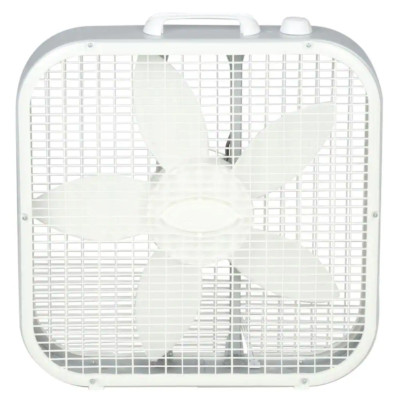 Save-Smart Energy Efficient 3 Speed White Box Fan with Built-In Carry Handle