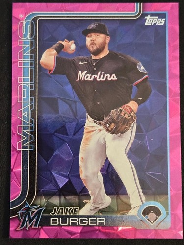 2025 Topps Series 1 Jake Burger Pink Diamante SP Miami Marlins #330