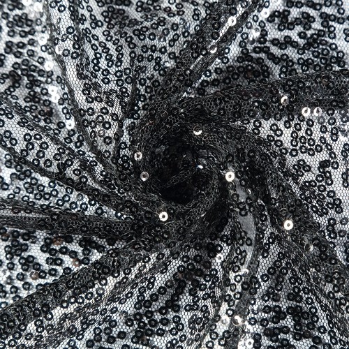 12"x108" Black SEQUIN TABLE RUNNER Wedding Party Catering Event Linens SALE - Picture 4 of 6