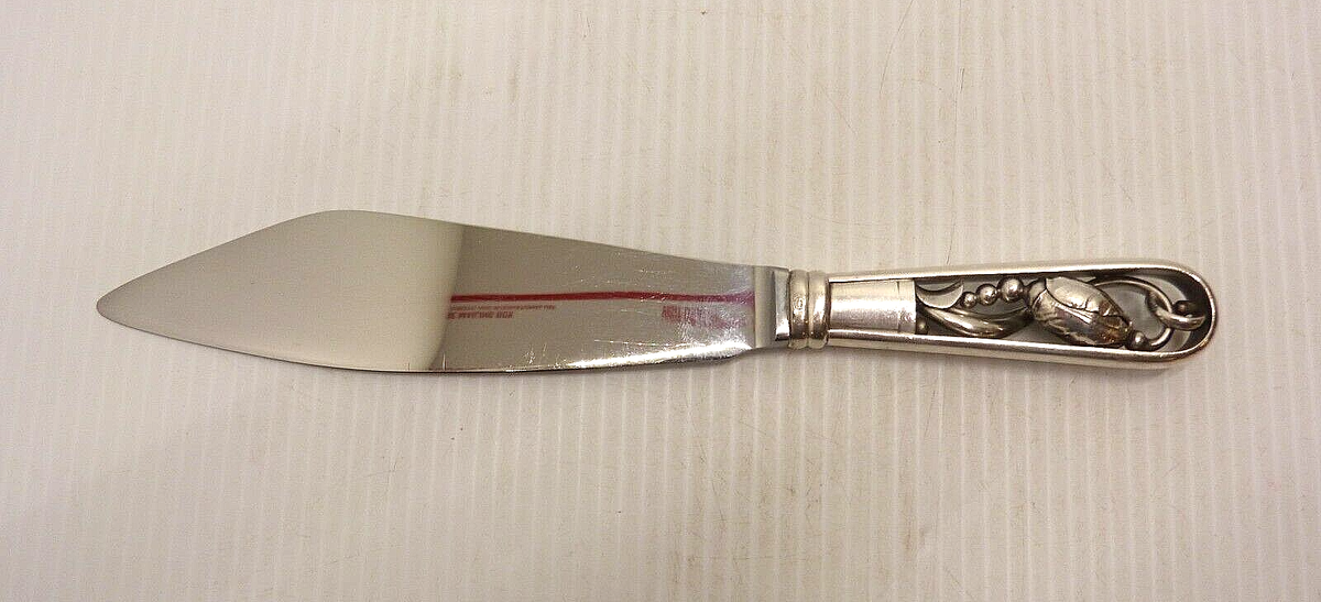 Vintage Sterling Silver Georg Jensen Blossom Pattern Cake Knife