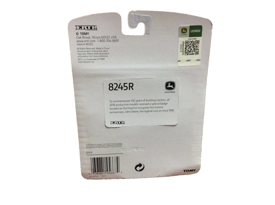 Rare Limited John Deere 8245R Waterloo Silver Edition 1/64 100 year tractor - Image 4 of 4