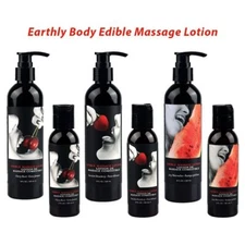 Earthly Body Flavored Edible Massage Lotion Natural Vegan Couples-Choose Flavor