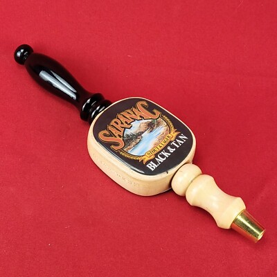 Saranac Brewing Black & Tan Stout & Lager Beer Tap Handle 12'' w/ Factory Error