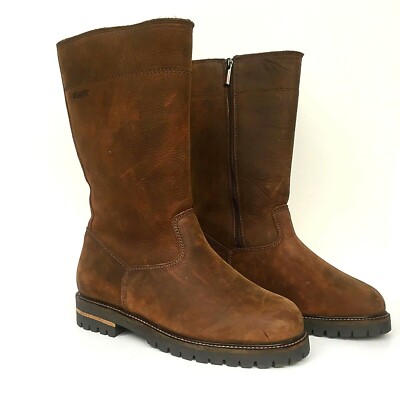 Olang Men's Montreal Wool-Lined Leather Brown Boots Made In Italy Size EUR 38