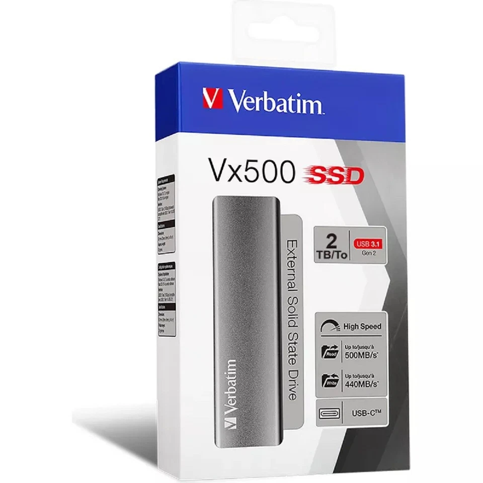 Verbatim Vx500 Externe SSD – Ultraschnelle USB Type-C Speicherlösung - Bild 2 von 3