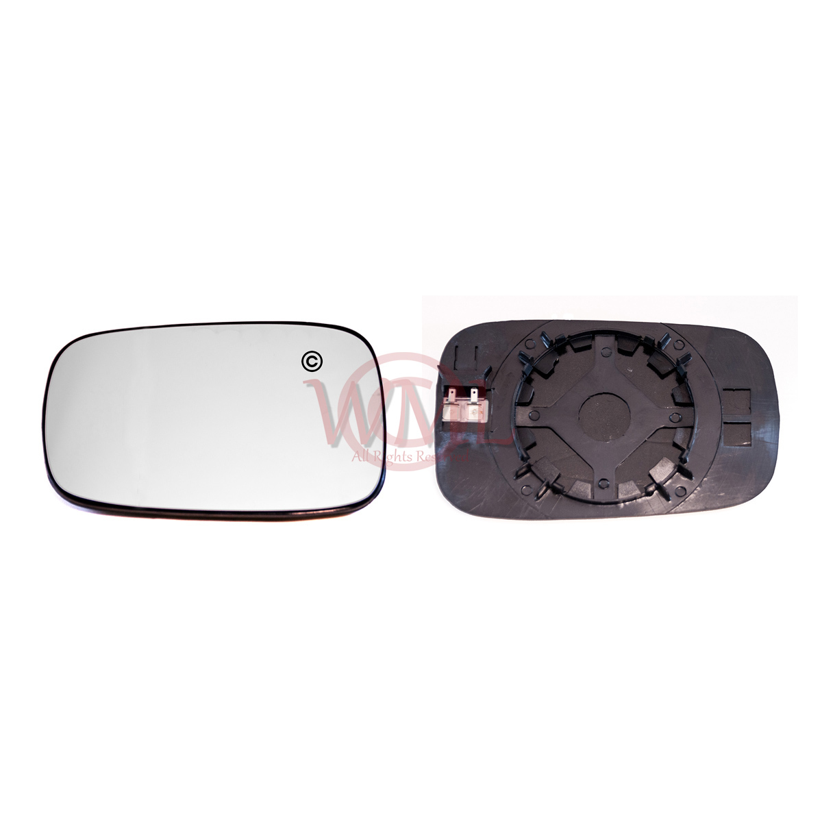 FOR RENAULT CLIO 2006-> June 2009 WING MIRROR GLASS HEATED & BASE PLATE,LEFTSIDE