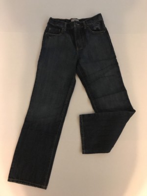 OLD NAVY GIRLS Straight Leg Dark Denim Blue Jeans Skulls Pocket Size 14